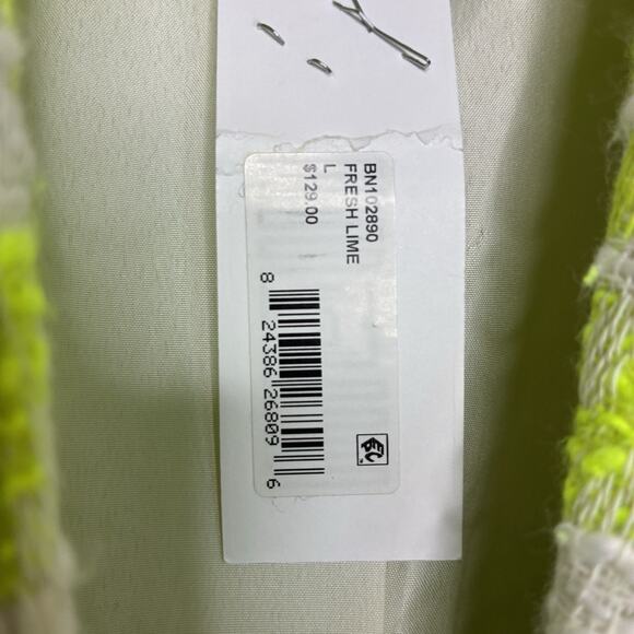 Steve Madden Harlow Fresh Lime Green Houndstooth Tweed Blazer L NWT - Picture 14 of 14